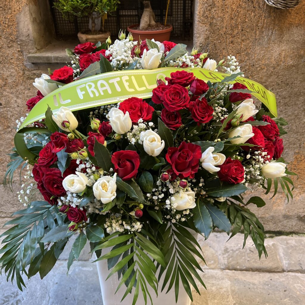 Cuscino bianco e rosso